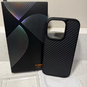 Torras Black Carbon Fiber iPhone 16 Pro Case. Brand New.